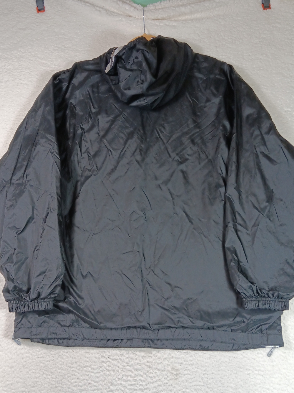 Vintage 90s Nike Jacket Mens XL Black 1/2 Zip Pullover Lined Center Swoosh Wind - Picture 9 of 13